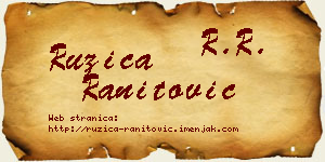 Ružica Ranitović vizit kartica